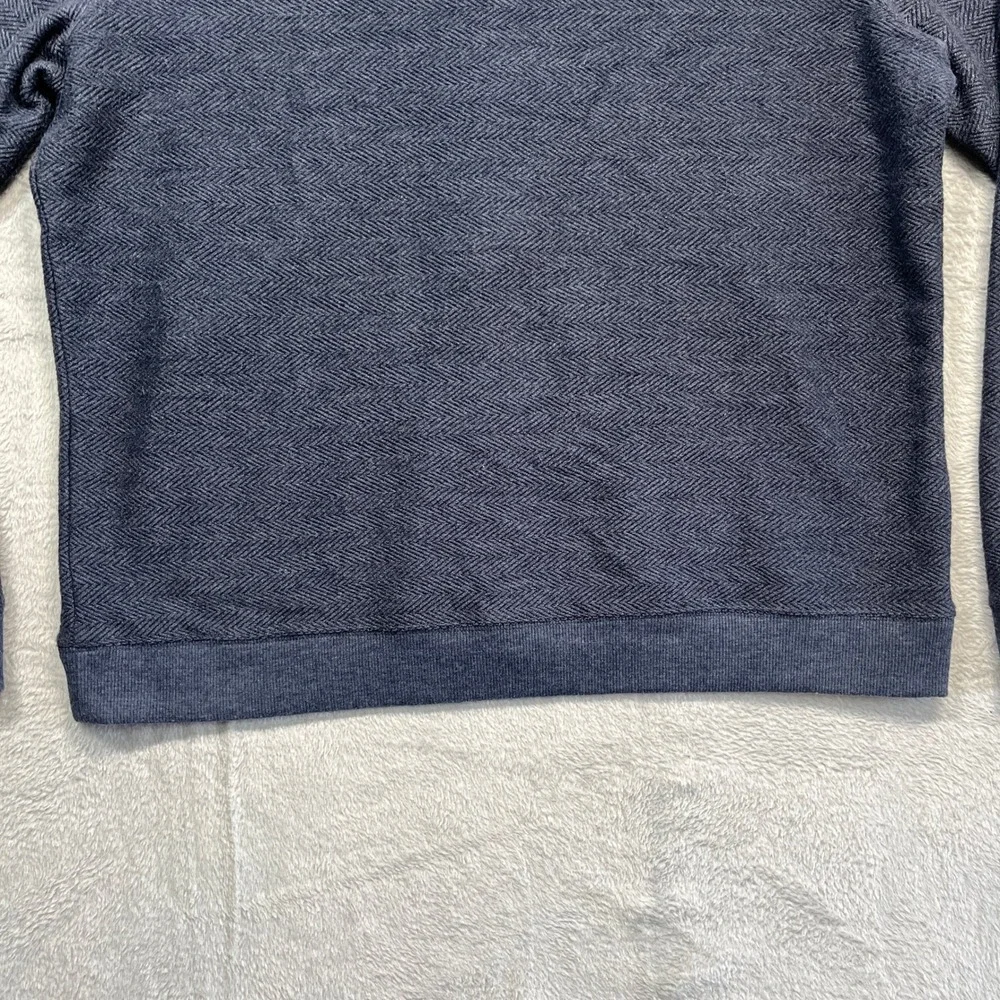 Joseph Abboud Cardigan Sweater Men XL Blue Herringbone Elbow Patch M261826 F17
